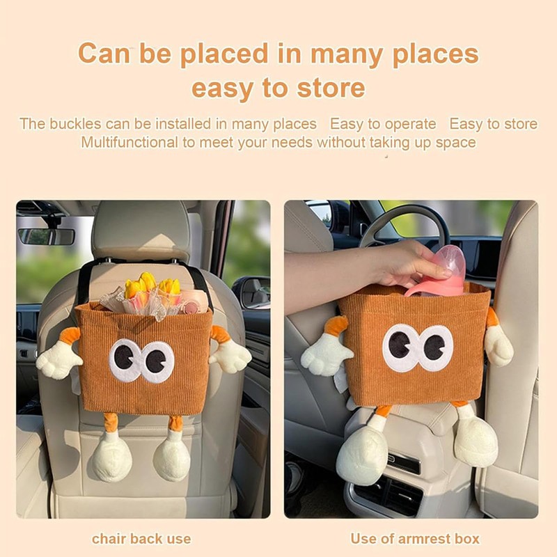 AIMALL Multi-Function Car Storage Box, 2-in-1 Tissue Box and Trash