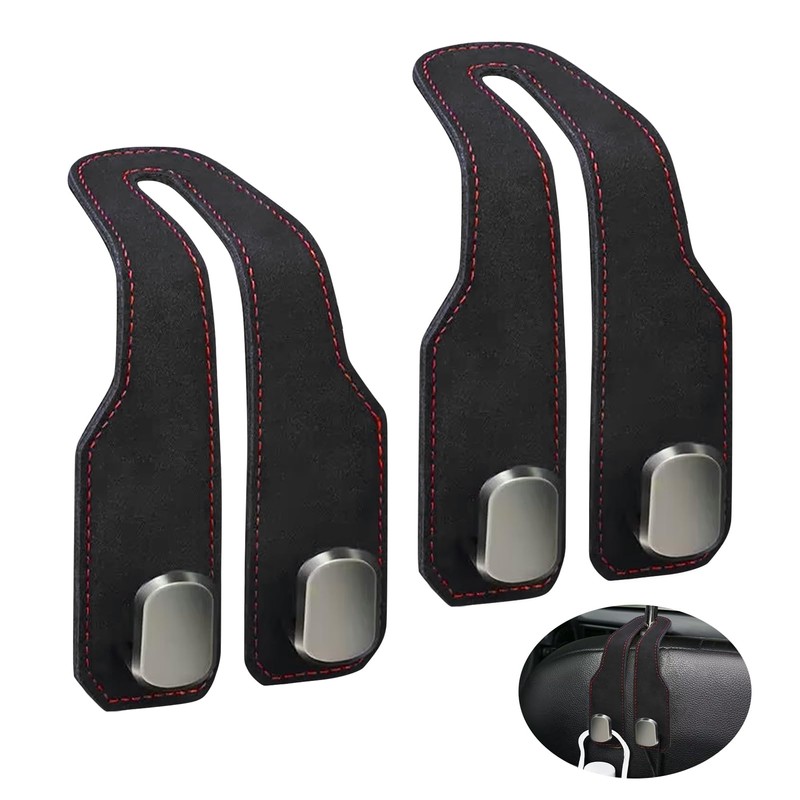 YCSONLY 2 Pcs Car Bag Hooks, Leather Seat Organiser Hooks,