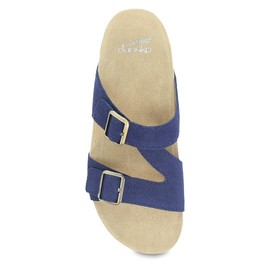 Dansko Dayna Double Buckle, Slip-On Sandal for Women - Cushioned Cork Midsole for Comfort and Shock Absorption - Vibram ECOSTEP EVO Rubber Outsole for Long-Lasting Wear Navy 10.5-11 M US