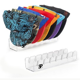 2-Pack No-Install Hat Stand Organizer for Baseball Caps – Clear Acrylic Cap Holder Rack Display, Stores 14 Hats, Space-Saving Baseball Cap Organizer for Closet or Shelf