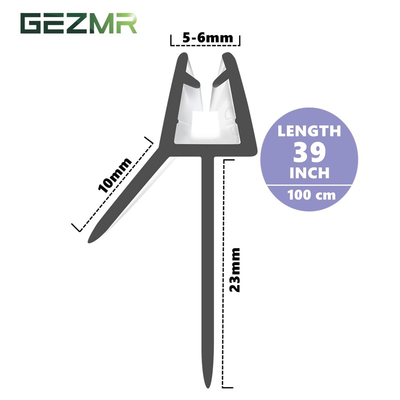 GEZMR 2-Pack Frameless Shower Door Bottom Seal (1/4'' X 39'')