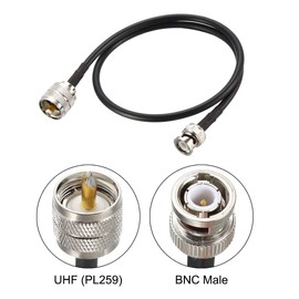 sourcing map UHF () to BNC Male Antenna Cable RG58 Coax Cable 22 Inches