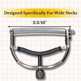 Guitar Capo For Wide Necked Acoustic Guitar | Guitar Accessories | Yoke Style | Adjustable Tension | Buzz Free | 6 String Guitar Paige Capo