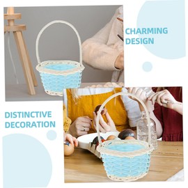 FRCOLOR 6pcs Woven Storage Baskets Plastic Shower Candy Serving Baskets for Party Decoration for Nursery and Home Use