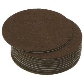 PATIKIL 4 Inch Diameter Lamp Base Felt, 10Pack 2mm Thickness Round Soft Adhesive Non-Slip Anti-Scratch Backed Felt for Lamp Furniture DIY Craft, Coffee