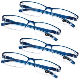 TERAISE Anti- UV Reading Glasses 4 Pairs Blue Light Blocking Reader Womens Mens (2.50X)