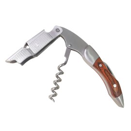 BVEKWVIW Stainless Steel Professional Corkscrew for Bartenders, Bar Restaurant Waiters, Sommelier, Bottle Opener, 3-in-1 Wine Key Tool With Foil Cutter & Dual Hinge Fulcrum (Rosewood)