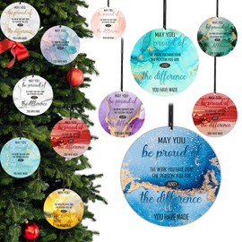 Fumete 24 Pcs Christmas Employee Appreciation Ornaments Gifts Christmas Car Air Freshener Bulk May You Be Proud of The Work Christmas Tree Hanging Freshener Decor for Coworker Staff Team Teacher