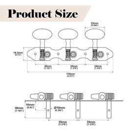 Classical Guitar String Tuning Pegs Guitar Machine Heads Set 3L 3R Tuning Keys Tuners with Mounting Screws for Classical Guitar Musical Instrument Accessories (Black)