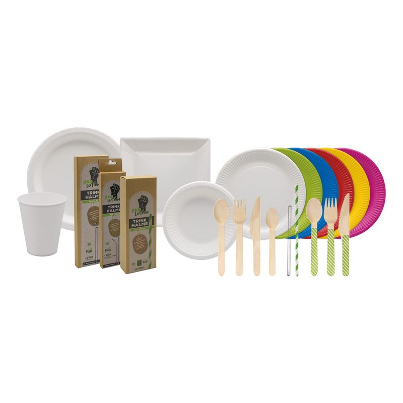 Ökolution Disposable Paper Plates Pack of 25 Biodegradable FSC Made