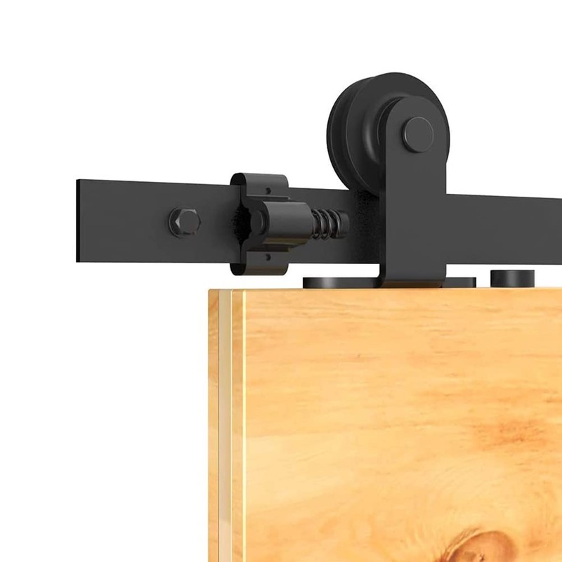 CCJH 5FT Sliding Track Barn Door Hardware Kit for Single