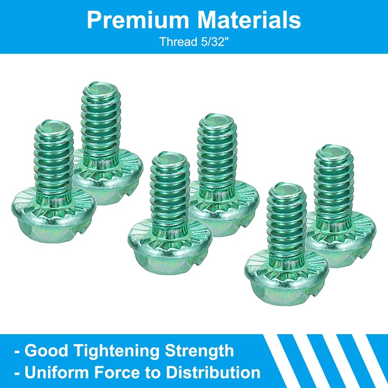 PATIKIL 5/32 x 5/16 Inch Threaded Screws, 50 Pack Green
