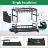 AIDERLY 2 Tier Dish Drainer Rack with Drip Tray Cutlery