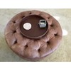HofferRuffer Top Nocth PU Leather Round Serving Tray, Decorative Serving