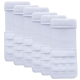 YARBAR 6 Pieces Women's Bra Extenders 3 Hook Elastic Bra Extension Strap (6 PCS White, 3 Hook 1/2 inch(1.3cm))