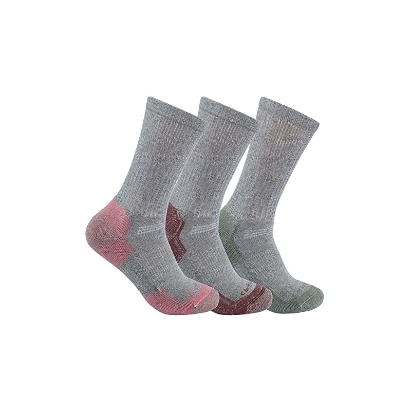 Carhartt Women's Midweight Cotton Blend Low Cut Sock 3 Pack,