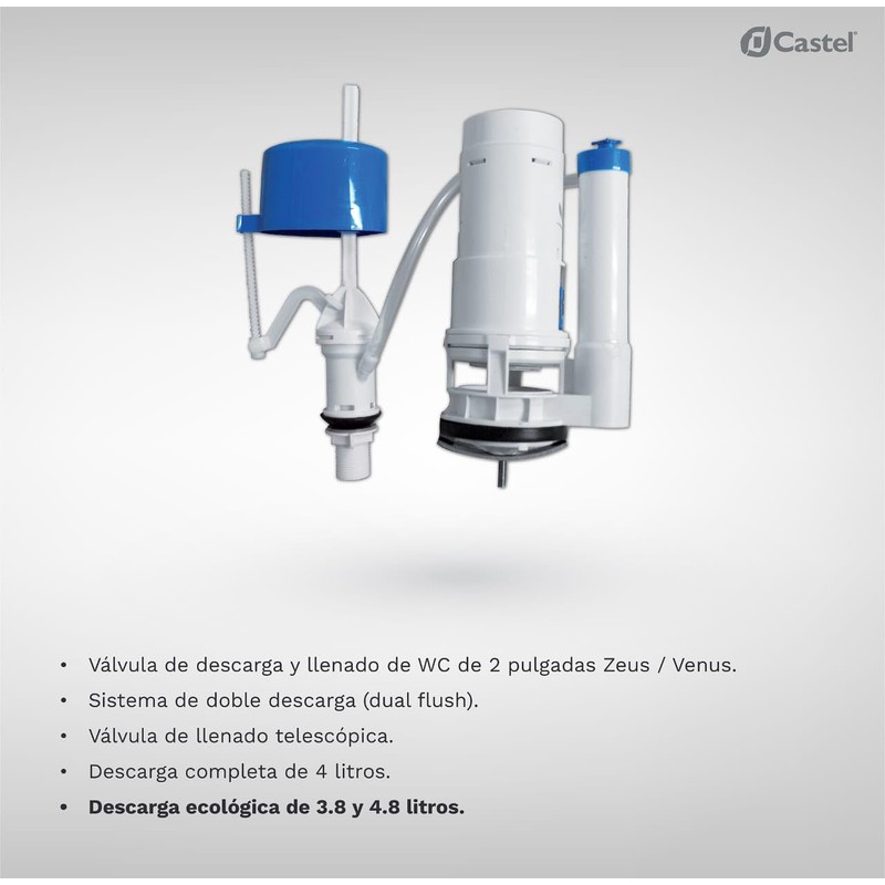 Castel Válvula de descarga y admisión para Wc Modelo Zeus/Venus