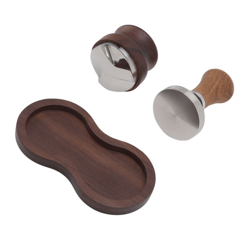 Coffee Hammer Tamping Kit Walnut Stainless Steel Tamper Distributor Set