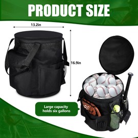 Dunzy Bucket Organizer Baseball Bucket Bag for 6 Gallon Bucket Softball Bag Softball Bucket Cover Organizer with Multi Pocket for Bat, Gloves, Hat, Scoreboards and Other Equipment for Adult Youth