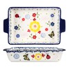 Bicuzat Vintage Style Flower and Butterfly Ladybug Pattern Bakeware Ceramic