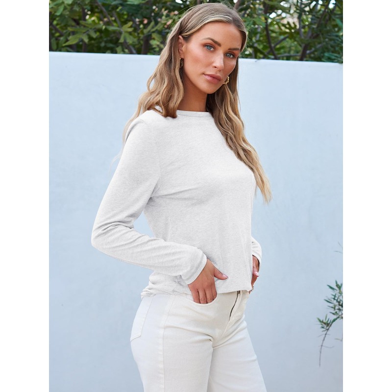 AUTOMET Spring Tops Womens Long Sleeve Shirts Workout Plus Size