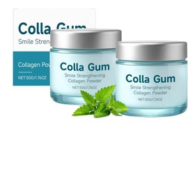 2pcs Colágeno En Polvo Para Dientes，Gum Colágeno En Polvo Para Dientes, Para El Cuidado Bucal Fortalecedor De La Sonrisa Con Colágeno E Hidroxiapatita,Refresca El Aliento, Fortalece Las Encías Y Protege Las Encías Y El Esmalte Dental