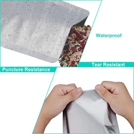 50 PCS 1 Quart Mylar bags for food storage, Heat Sealable Bags Storage Bags for Food, Coffee Beans, tea, grains, etc. Smell Proof Bags( 7.1 x 10.2 Inch)