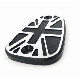 Triumph Compatible Master Cylinder Cap Bonneville T100 T120 Bobber Thruxton 900/1200 Speedmaster Custom Parts Aluminum Die Cast Union Jack Black Front Brake Reservoir Tank Cover (type A)