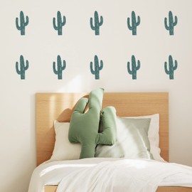 Decalcomania Cactus Wall Decals - Set of 12 Southwest Wall Stickers for Nursery Bedroom Kitchen Classroom Decor Removable Peel and Stick Indoor Western Decor