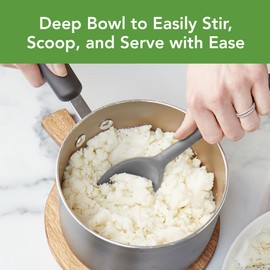 Tovolo Flex-Core Non-Stick All Silicone Small Deep Spoon Kitchen Utensil for Mixing, Scooping and Serving – Heat-Resistant, Dishwasher Safe & BPA Free - Charcoal