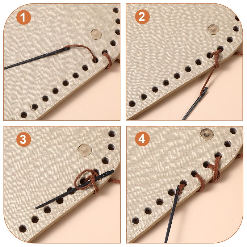 2 Pcs Sewing Leather Needle Manual Lacing Threading Knitting Leather