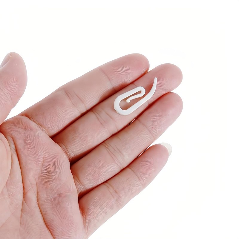 Plastic Curtain Hooks,100 Piece White Plastic Curtain Accessories Hook for