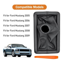 Panwarmoll Shifter Boot Cover Compatible with Ford Mustang 2005 2006 2007 2008 2009 Manual Transmission Gear Change Lever Replace 8R3Z-7277-AA