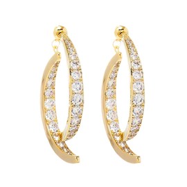 Cross Curved Earrings for Women Zircon Curved Earrings Silver Gold Curved Stick Front Back Linear Drop Earrings Gifts Hypoallergenic Ear Cuffs for Teen Girls (Gold Cross Curved Earrings)