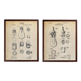 Turnip Designs Edison Lamp Base Incandescent Lamp Socket Patent Print Thomas Edison Technology Art Industrial Decor Vintage TDP233