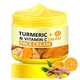 Krmspe Turmeric Vitamin C Face Cream, Vitamin C Face Moisturizer Natural Turmeric Skin Facial Moisturizer Evens Tone Hydrating Anti-aging for Normal, Dry, Oily & Combination Skin 1.75 FL OZ