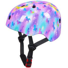 Toddler Helmet, Bienbee Kids Bike Helmet Skateboard Helmets for Bicycle Balance Bike Scooter for Girls Boys Kids Age 1-3-5-8-14 Years,Colorful Unicorns S