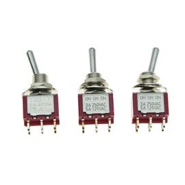 SALECOM 3pcs DPDT 6 Pin 3 Way ON/ON/ON Guitar/AMP Mini Toggle Switch Car/Boat Mini Switches