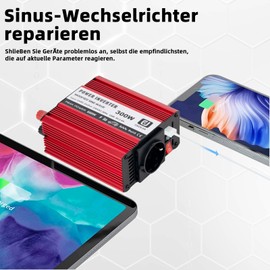 CNCEJIA 300W Power Inverter, Inverter 12v to 230v Modified Sine Wave Inverter Power Inverter DC AC Power Converter with USB Port Notebooks Computer Monitors LCD TVs