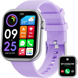 Hwagol Smart Watch (Answer/Make Calls), 1.85" Fitness Tracker, Smartwatch Heart Rate/Sleep Monitor/Pedometer/Calories, 140+ Sports Modes, Waterproof Women's Men's Fitness Watch for Android iOS