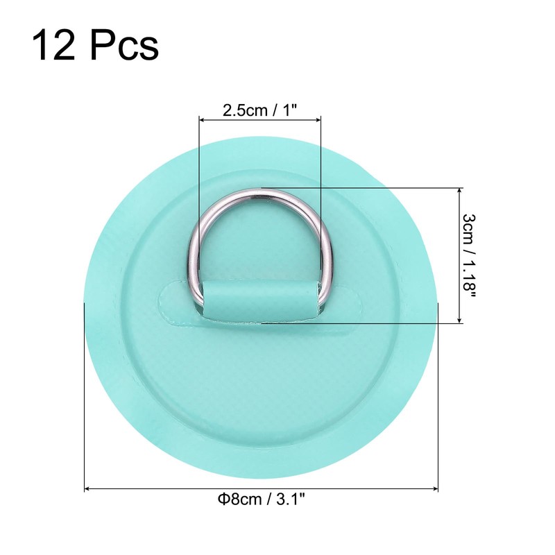 PATIKIL 3.1" Paddle Board D Rings, 12 Pcs Stainless Steel