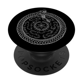 The Ghoulish Garb Hecate's Wheel Ouroboros Goddess of Witchcraft PopSocket Adhesive Phone Grip for Smartphones (iOS and Android) - Black