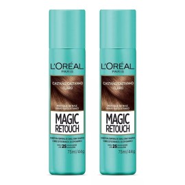 Retocador Temporal Loreal Tinte Retocador Temporal Raíces Canas Castaño Claro 2 Pack