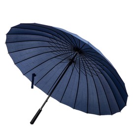 Meichoon 24 Ribs Large Umbrella for Rain Fashion Long Handle Straight Anti-UV Sun Stick Umbrella Blue