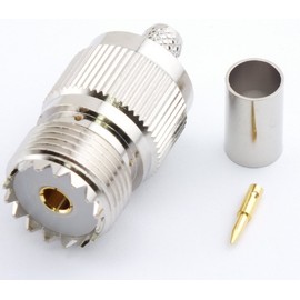 W5SWL Brand Premium Series UHF Female Crimp On Connector fits RG-8X Mini-8 and LMR240 Type Cable