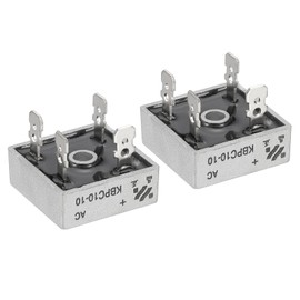 PATIKIL KBPC10-10 Rectifier Diode, 2 Pcs Bridge Rectifier 10A 1000V Electronic Silicon Diodes for Converting AC Power to DC Power, Black