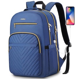 YAMTION Backpack Women,15.6 Inch Laptop Backpack for Women USB Backpack for Business Work Office College,Dark Blue