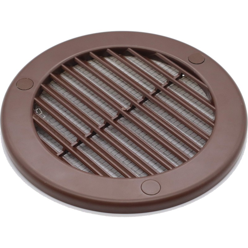 Brown ABS Plastic Round Air Vent Grille 100mm Diameter