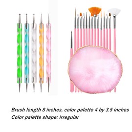 21 Pcs Nail Art Brushes, Nail Art Design Tools,Double Ended Nail Art Brushes for Makeup Beauty Nail Art Hand-Painted Toning Salon DIY Manicure (Pink)