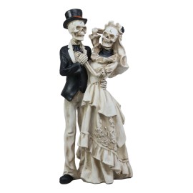 Love Never Dies Wedding Bride And Groom Skeleton Couple In Dancing Pose Figurine